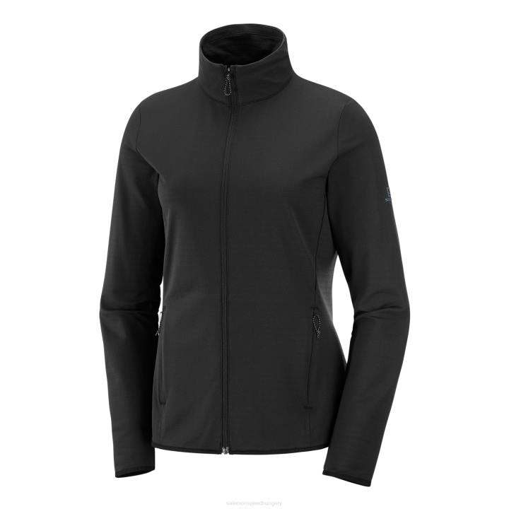 T8843542 Salomon fekete outrack full zip midlayer w black